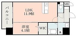 熊本市電A系統 国府駅 徒歩5分の賃貸マンション 6階1LDKの間取り