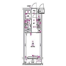 京都市中京区壬生松原町マンション 1Kの間取図画像