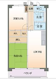 ベーシックマンション1 2DKの間取図画像