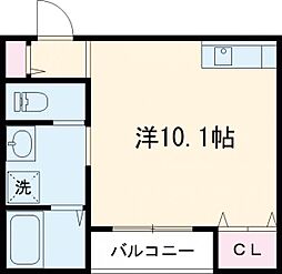 熊本電気鉄道 堀川駅 徒歩4分の賃貸アパート 1階ワンルームの間取り