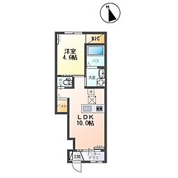 エスポアメゾンM 1階1LDKの間取り