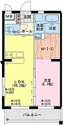 （仮称）日向・曽根町3丁目マンション 3階1LDKの間取り