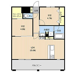 LIBTH月出 9階2LDKの間取り