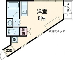 アーリーバード2 1Kの間取図画像