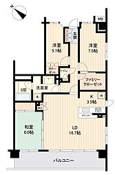 エスティメゾン豊洲レジデンスＤ 8階3LDKの間取り