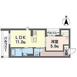 JR紀勢本線 和歌山市駅 徒歩4分の賃貸マンション 2階1LDKの間取り