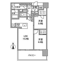 プレミスト大津ステーションレジデンス 1 10階2LDKの間取り