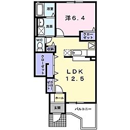 クイーンズ・ガーデン　Ｂ 1階1LDKの間取り