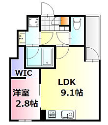 MOVE中須EAST 1階1LDKの間取り