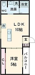 間取図画像 1LDK