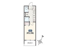 MELDIA小田急相模原II 2階1Kの間取り