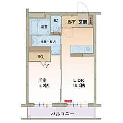 Sunrise Hills 1階1LDKの間取り
