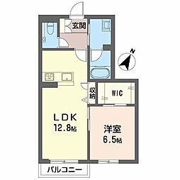 カーサグラス エステ 1LDKの間取図画像
