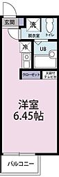 クロノス元宿 2階ワンルームの間取り