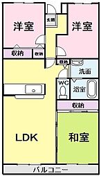 JR東海道・山陽本線 稲枝駅 徒歩10分の賃貸マンション 5階3LDKの間取り