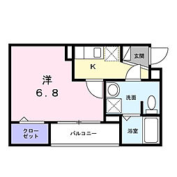 パークタウン東陽町 2階1Kの間取り