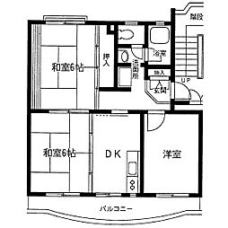 メゾン星崎 3階3DKの間取り