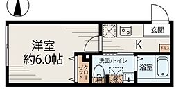SAKURA U-Tokyo 1階1Kの間取り