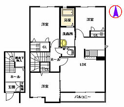 エトワール水前寺 2階3LDKの間取り
