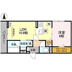 (仮称)D-ROOM春日部南一丁目 1階1LDKの間取り