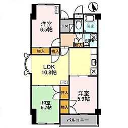 メゾン中村 1階3LDKの間取り