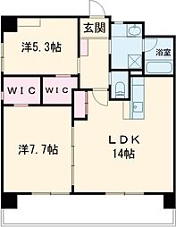 キャッスル上野　3番館 4階2LDKの間取り