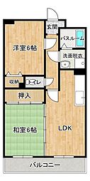 マイシティーオグロ 2LDKの間取図画像