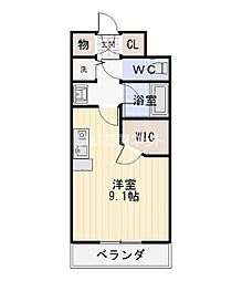 コンフォート大泉 2階ワンルームの間取り