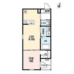 クレリア花池町　(クレリアハナイケチョウ) 2階1LDKの間取り