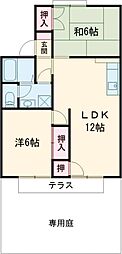 瀬戸ハイツＡ 2階2LDKの間取り