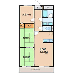 センチュリーヤマトII 2階3LDKの間取り