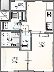 フルスタII 3階1LDKの間取り