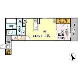 campanella舟入南 201 2階1LDKの間取り