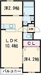 LIFEFIELDみやま 3階1SLDKの間取り