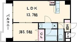 クイール南熊本 3階1LDKの間取り
