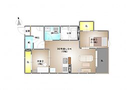 仮称）REGALEST 青江VI（レガリスト アオエシックス） 3階2LDKの間取り