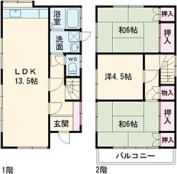 上野住宅 1階3LDKの間取り