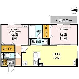 DR相木CUORE 302 3階2LDKの間取り
