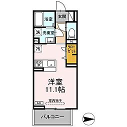 グレイスガーデンA 306 3階ワンルームの間取り