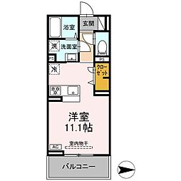 グレイスガーデンA 307 3階ワンルームの間取り