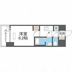 プレサンス扇町駅前 6階1Kの間取り