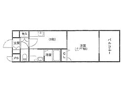 ギャラン吉野町 1DKの間取図画像