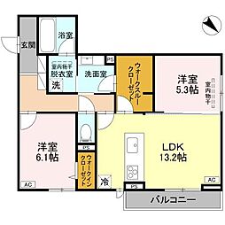 フィラーレ 2LDKの間取図画像
