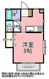 Y’s century　(ワイズセンチュリー）III 2階1Kの間取り