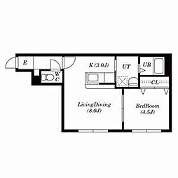セントラルリッツ30 2階1DKの間取り