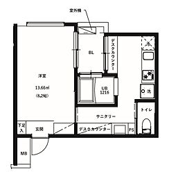 reve大津朝倉 1階1Kの間取り