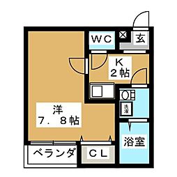 A-レガート大曽根西 1Kの間取図画像