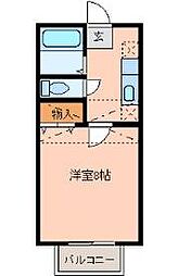 アヴァンセ富沢南参番館 1階1Kの間取り