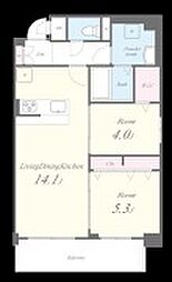 ミースカセッタ小倉 2LDKの間取図画像