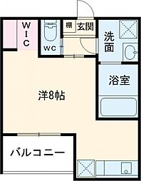(仮称)reve西条岡町 1階1Kの間取り
